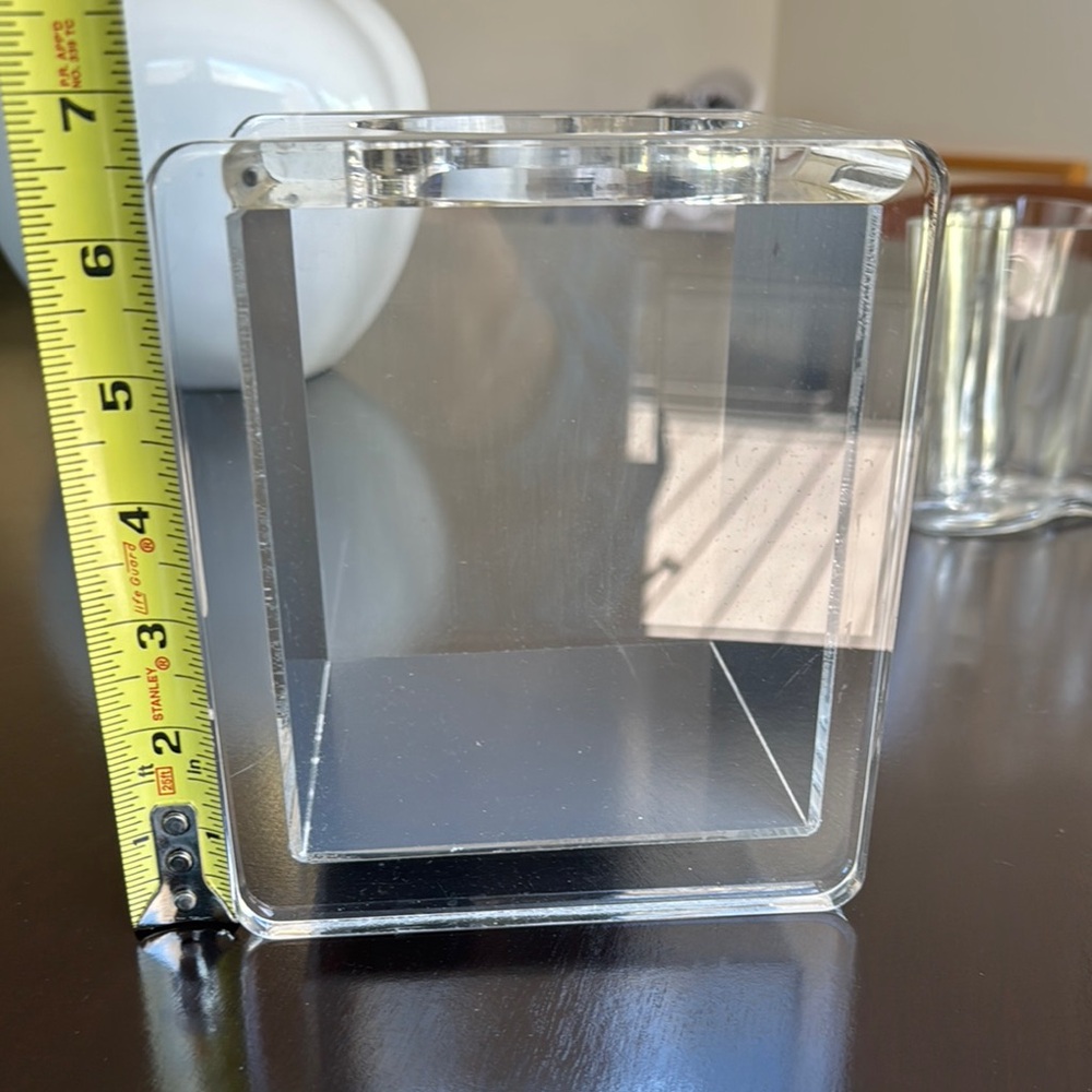 Lucite Mirror Cube Tissue Holder - Picture 8 of 9